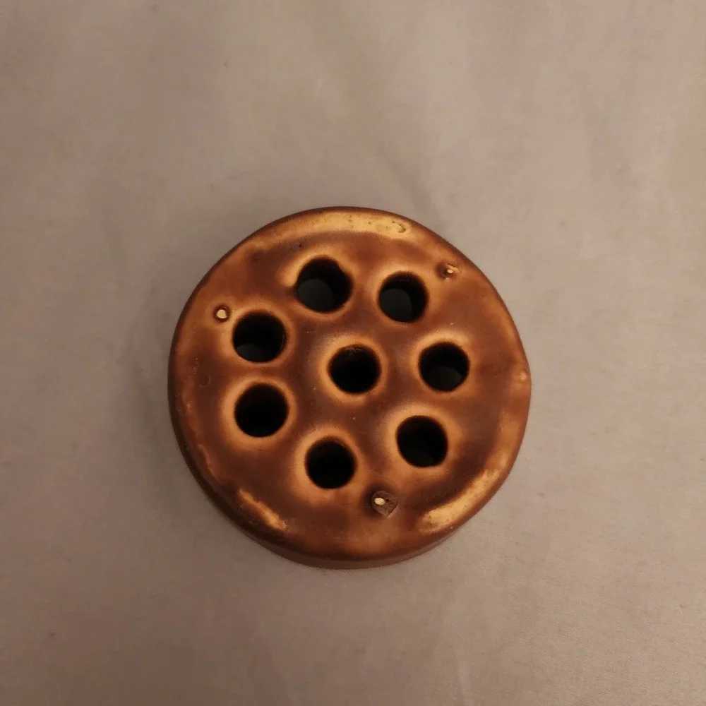 Vintage Brown Ceramic Flower‎ Frog Floral Arrangement Holder Insert